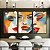Trio de Quadros Rosto de Mulher Efeito Pintura Abstrata Cores Canvas Moldura - Imagem 3