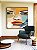Quadro Quadrado Rosto Feminino Abstrato Pintura Colorida Canvas Moldura - Imagem 1