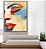 Quadro Vertical Rosto Feminino Abstrato em Cores Vibrantes Canvas Moldura - Imagem 1