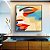 Quadro Quadrado Rosto de Mulher Abstrato Colorido Moderno Canvas Moldura - Imagem 1