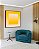 Quadro Quadrado Amarelo Ouro Areia Abstrato Degradê Margem Canvas Moldura - Imagem 2