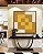 Quadro Quadrado Abstrato Geométrico Amarelo Ouro Areia Canvas Moldura - Imagem 1