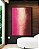 Quadro Vertical Abstrato Rosa Bege Vinho Efeito Pintura Canvas Moldura - Imagem 1