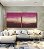 Duo de Quadros Quadrados Abstrato Rosa Bege Vinho Efeito Pintura Canvas Moldura - Imagem 1