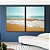 Duo de Quadros Mar Turquesa Sol Claro Vivo Praia Canvas Moldura - Imagem 1