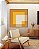 Quadro Quadrado Amarelo Ouro Areia Geométrico Arte Canvas Moldura - Imagem 5