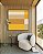 Quadro Quadrado Abstrato Geométrico Listras Amarelo Ouro Areia Canvas Moldura - Imagem 2