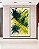 Quadro Vertical Abstrato Azul Marinho Verde Limão Areia Canvas Moldura - Imagem 1