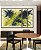 Trio de Quadros Estilizados Abstrato Azul Marinho Verde Limão Areia Canvas Moldura - Imagem 5