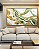 Quadro Horizontal Abstrato Verde Dourado Branco Mármore Canvas Moldura - Imagem 3