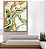 Quadro Vertical Abstrato Verde Dourado Branco Efeito Marmóre Canvas Moldura - Imagem 3