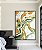 Quadro Vertical Abstrato Verde Dourado Branco Efeito Marmóre Canvas Moldura - Imagem 5