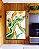Quadro Vertical Abstrato Verde Dourado Branco Efeito Marmóre Canvas Moldura - Imagem 2