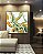 Quadro Quadrado Abstrato Verde Dourado Branco Efeito Marmóre Canvas Moldura - Imagem 3