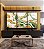 Trio de Quadros Abstrato Verde Dourado Branco Efeito Marmóre Canvas Moldura - Imagem 2