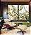 Duo de Quadros Abstrato Verde Dourado Branco Efeito Marmóre Canvas Moldura - Imagem 2
