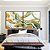 Duo de Quadros Quadrados Abstrato Verde Dourado Branco Efeito Marmóre Canvas Moldura - Imagem 4