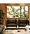 Trio de Quadros Estilizados Abstrato Verde Dourado Branco Efeito Marmóre Canvas Moldura - Imagem 2