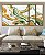 Trio de Quadros Estilizados Abstrato Verde Dourado Branco Efeito Marmóre Canvas Moldura - Imagem 5