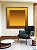 Quadro Quadrado Abstrato Degradê Margem Amarelo Ouro Chocolate Canvas Moldura - Imagem 3