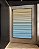 Quadro Vertical Abstrato Degradê Listras Pêssego Azul Celeste Canvas Moldura - Imagem 2