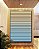 Quadro Vertical Abstrato Degradê Listras Pêssego Azul Celeste Canvas Moldura - Imagem 3