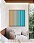 Quadro Quadrado Abstrato Degradê Listras Pêssego Azul Celeste Canvas Moldura - Imagem 1