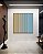 Quadro Quadrado Abstrato Degradê Listras Pêssego Azul Celeste Canvas Moldura - Imagem 3