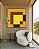 Quadro Quadrado Abstrato Geométrico Amarelo Chocolate Canvas Moldura - Imagem 4