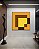Quadro Quadrado Abstrato Geométrico Amarelo Chocolate Canvas Moldura - Imagem 2