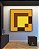 Quadro Quadrado Abstrato Geométrico Amarelo Chocolate Canvas Moldura - Imagem 3