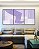 Trio de Quadros Abstrato Listras Roxo Lavanda Geométrico Canvas Moldura - Imagem 5