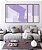 Trio de Quadros Estilizados Abstrato Listras Geométrico Roxo Lavanda Canvas Moldura - Imagem 1