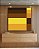 Quadro Quadrado Abstrato Geométrico Listras Amarelo Ouro Chocolate Canvas Moldura - Imagem 4
