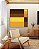 Quadro Quadrado Abstrato Geométrico Listras Amarelo Ouro Chocolate Canvas Moldura - Imagem 2