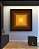 Quadro Quadrado Abstrato Geométrico Degradê Amarelo Ouro Chocolate Canvas Moldura - Imagem 2