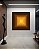 Quadro Quadrado Abstrato Geométrico Degradê Amarelo Ouro Chocolate Canvas Moldura - Imagem 1