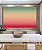 Quadro Horizontal Abstrato Degradê Turquesa Marfim Rosa Canvas Moldura - Imagem 1