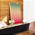 Quadro Vertical Abstrato Degradê Turquesa Marfim Rosa Canvas Moldura - Imagem 5