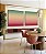 Duo de Quadros Quadrados Abstrato Degradê Turquesa Marfim Rosa Canvas Moldura - Imagem 1