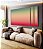 Trio de Quadros Estilizados Abstrato Degradê Turquesa Marfim Rosa Canvas Moldura - Imagem 1
