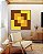 Quadro Quadrado Abstrato Geométrico Amarelo Ouro Chocolate Arte Canvas Moldura - Imagem 1