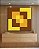 Quadro Quadrado Abstrato Geométrico Amarelo Ouro Chocolate Arte Canvas Moldura - Imagem 3