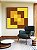 Quadro Quadrado Abstrato Geométrico Amarelo Ouro Chocolate Arte Canvas Moldura - Imagem 2