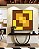 Quadro Quadrado Abstrato Geométrico Amarelo Ouro Chocolate Arte Canvas Moldura - Imagem 5