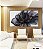 Quadro Horizontal Flor Abstrata Fumê Preto Dourado Branco Canvas Moldura - Imagem 3