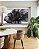Quadro Horizontal Flor Abstrata Fumê Preto Dourado Branco Canvas Moldura - Imagem 5