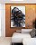 Quadro Vertical Flor Abstrata Fumê Preto Dourado Branco Canvas Moldura - Imagem 5