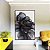 Quadro Vertical Flor Abstrata Fumê Preto Dourado Branco Canvas Moldura - Imagem 4