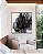Quadro Quadrado Flor Abstrata Fumê Preto Dourado Branco Canvas Moldura - Imagem 3